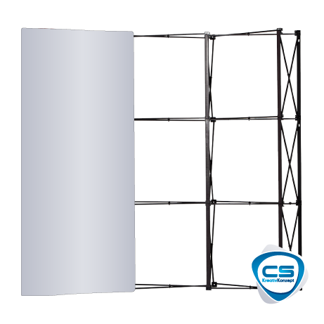 Pop-Up Faltwand | 2 x 3 Felder gebogen | einseitig bedruckt